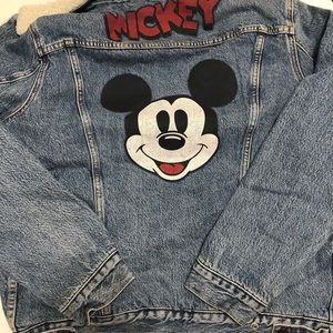 Disney collection type sherpa denim jacket